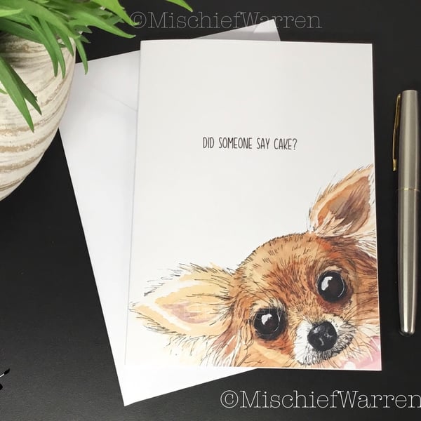 Chihuahua Art Card - Blank or personalised for any occasion 