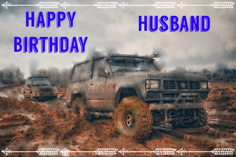 Happy Birthday Husband Off Road Card A5