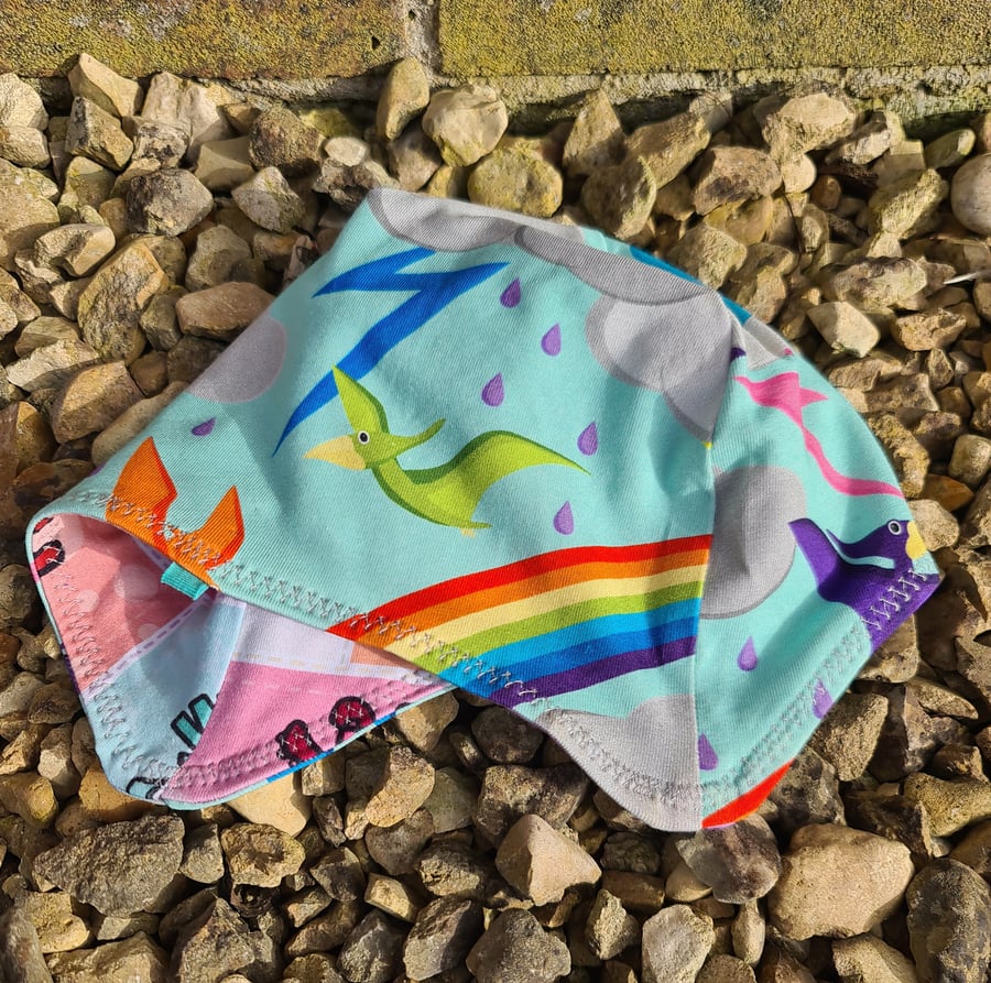 Reversable Bike Helmet Hat Child - Pterydactyls & Numbers