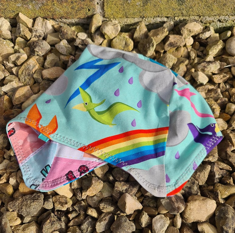 Reversable Bike Helmet Hat Child - Pterydactyls & Numbers