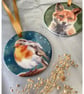 Ceramic robin ornament - hanging bird ornament, Christmas tree robin ornament  - Image 4