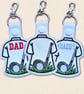 Dad Golf Shirt Keyring - Embroidered Faux Leather Gift