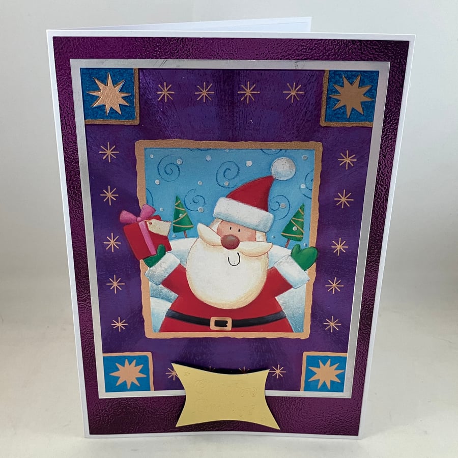 Dufex foiled Santa Christmas card