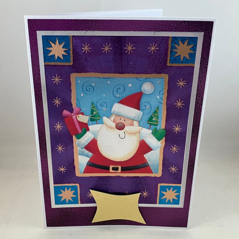 Dufex foiled Santa Christmas card