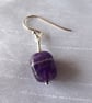 Sterling Silver & Banded Amethyst Single Earring