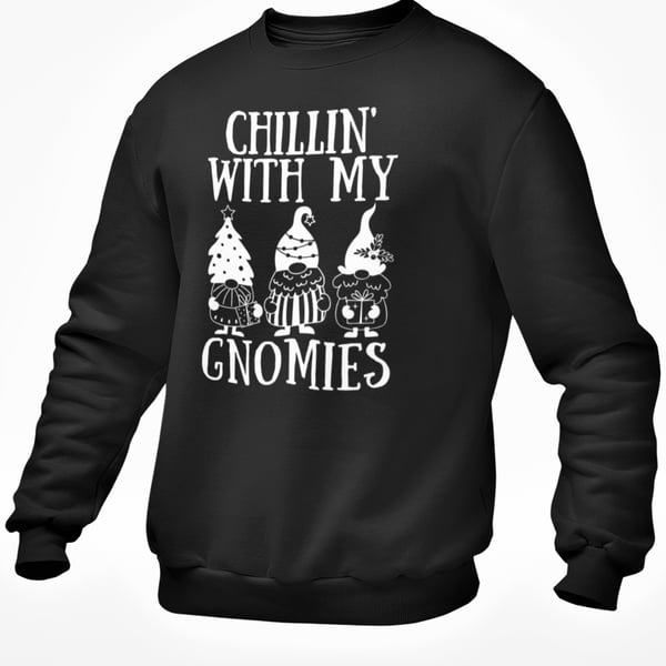 Chillin With My Gnomies Christmas JUMPER - Funny novelty Christmas Pullover