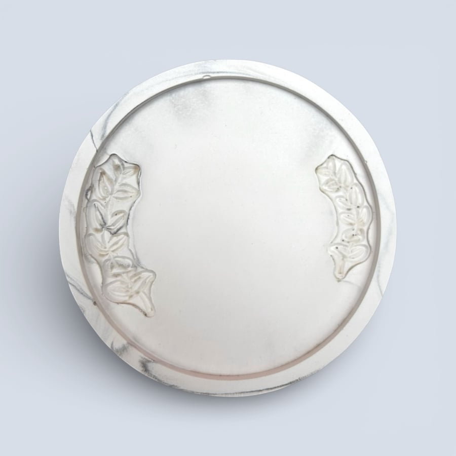 Marbled Decorative Tray and Trinket Dish Various Styles with Leaf Imprints