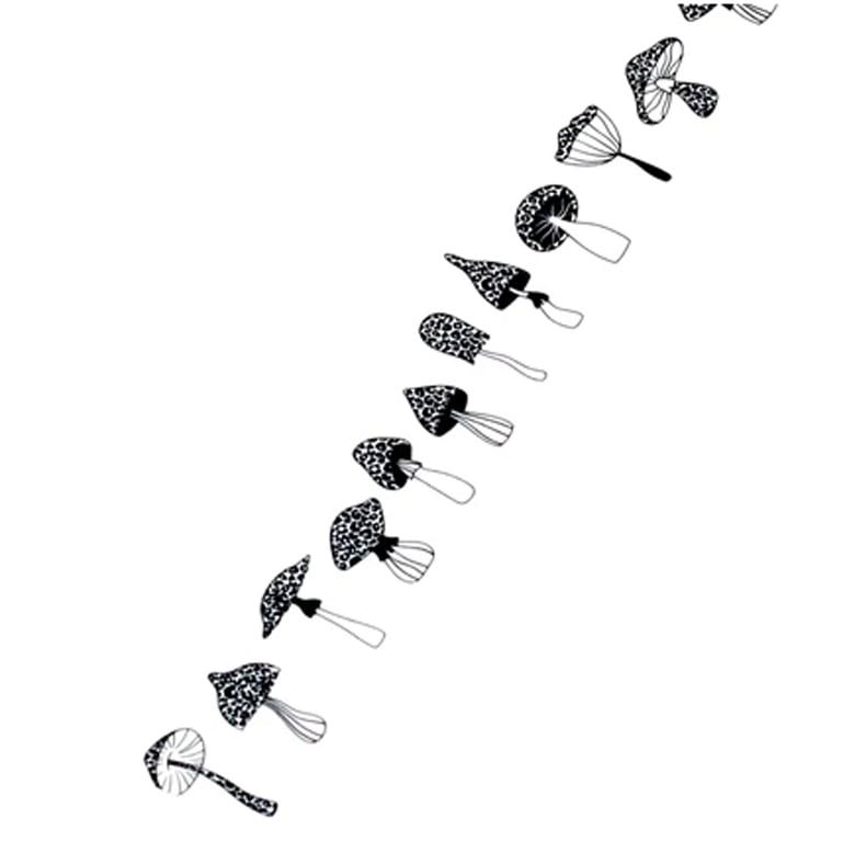 2 x Mushroom Washi, drawing style Fungi Decorative Tape, Journals 10m