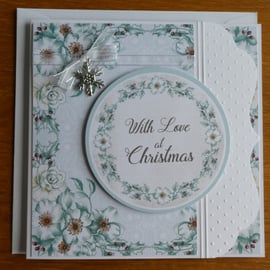 Seconds Sunday - With Love at Christmas Snowflake Charm Card