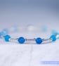 Bracelet with crackle glass beads and sterling silver beads  - Image 3