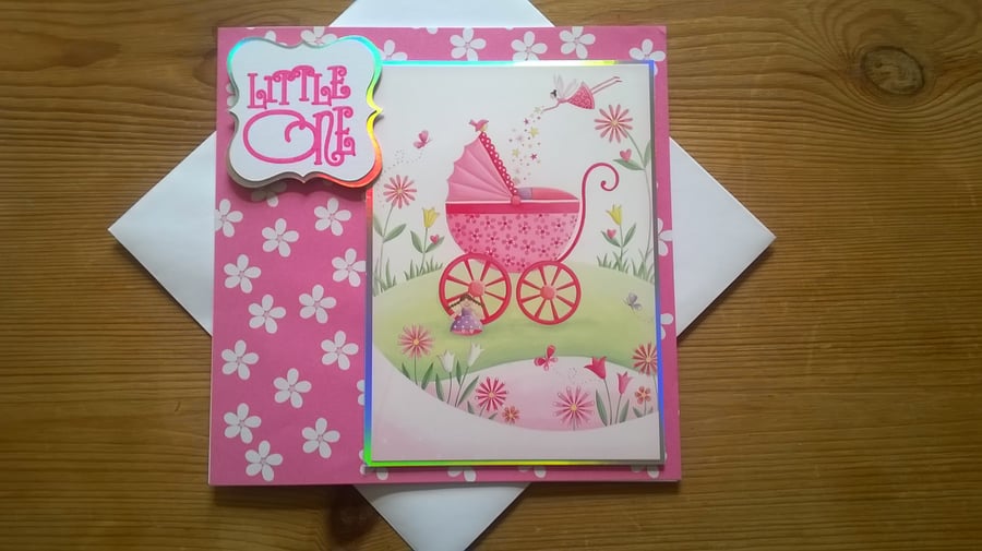 New Baby Card - Litte One - Pink