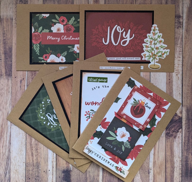 Set of rustic style Christmas cards