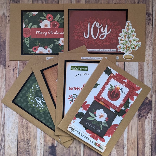 Set of rustic style Christmas cards