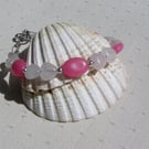 Pink Morganite & Rose Quartz Gemstone Beaded Chakra Heart Bracelet "Rose Love"