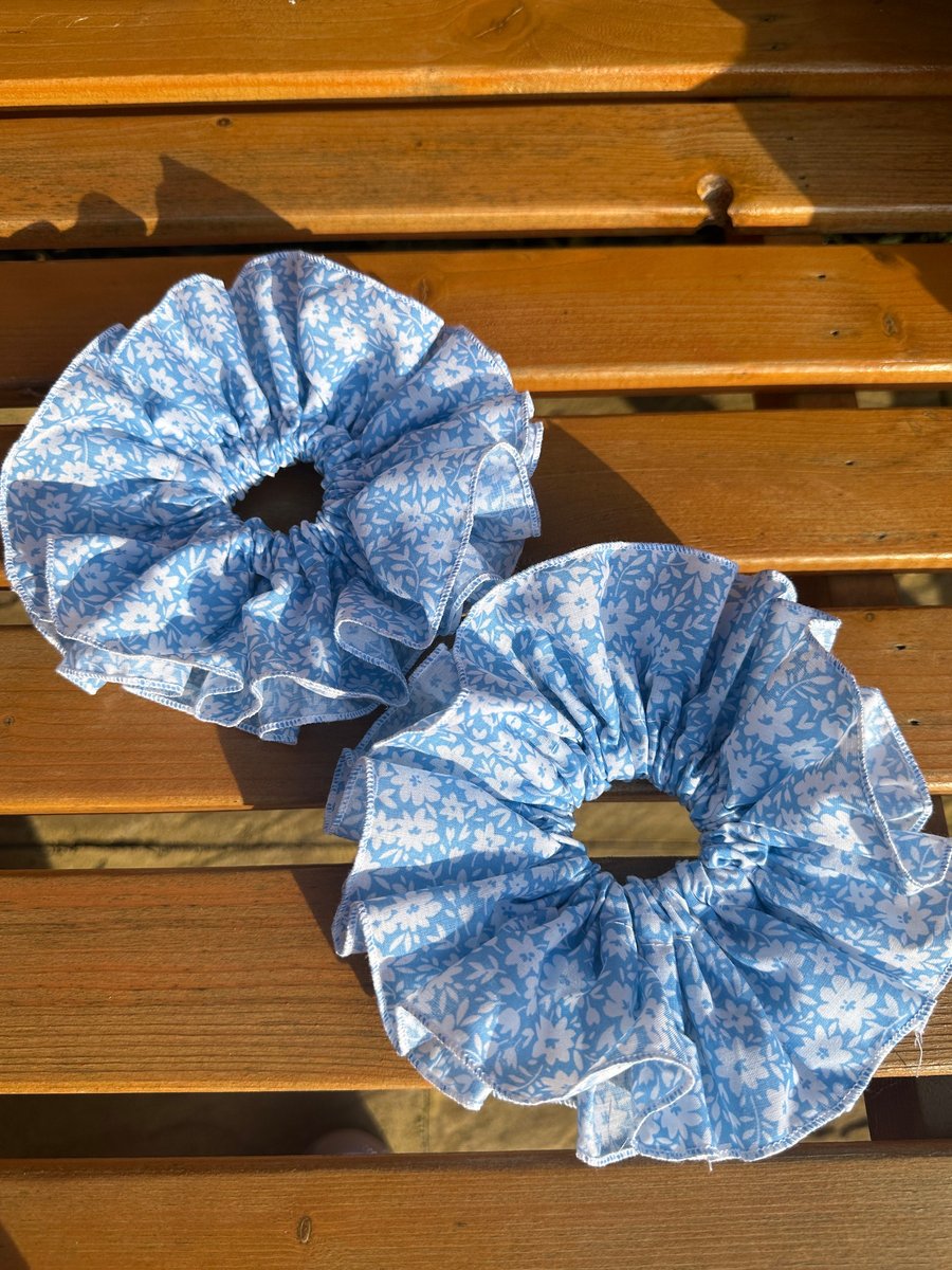 Floral Queen Scrunchies, Frill Scrunchies, Ruffle Scrunchies, XXL Scrunchies