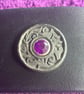 Dyed Black Leather Hair Stick Barrette - Florentine centre with 3 Purple Gems - Image 3