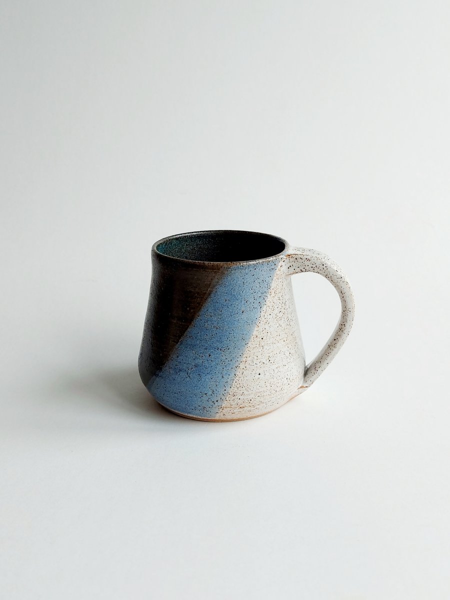 Large mug in Burbage Blue and white glaze