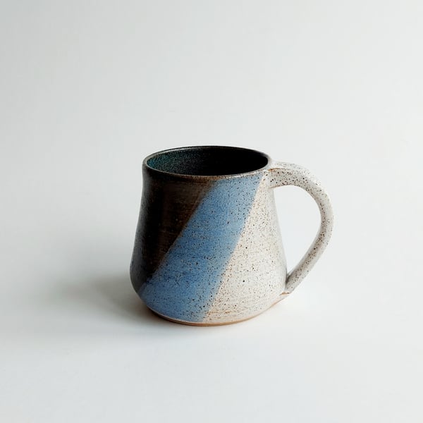 Large mug in Burbage Blue and white glaze