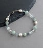 Sage Beaded Bracelet - Mint Green Wedding Jewellery - Duck Egg Blue Pearl Gifts 