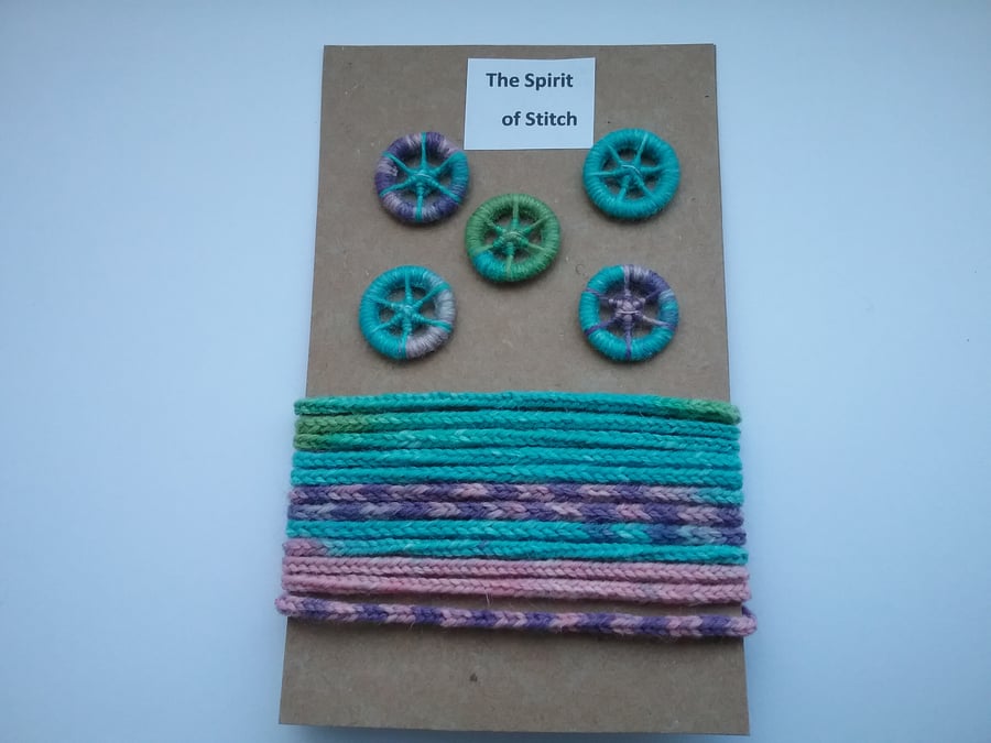 Dorset buttons with matching braid