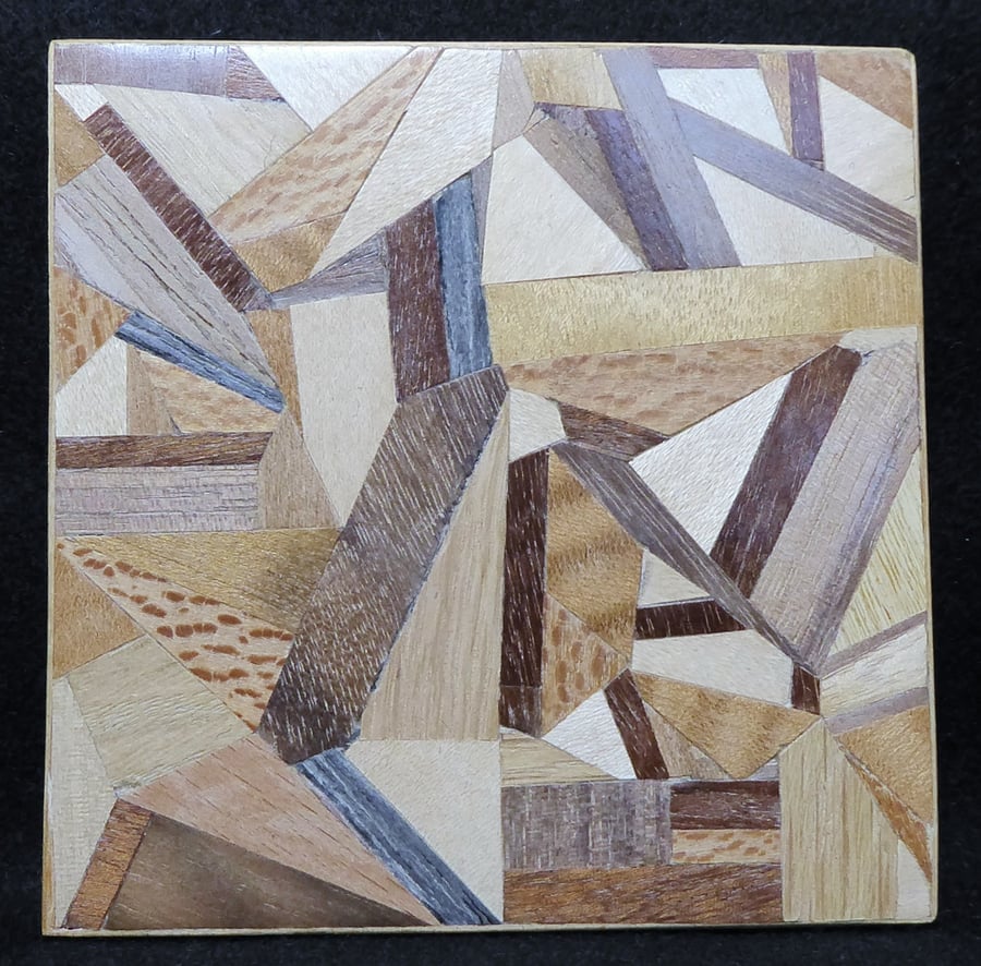 Wood veneer coaster