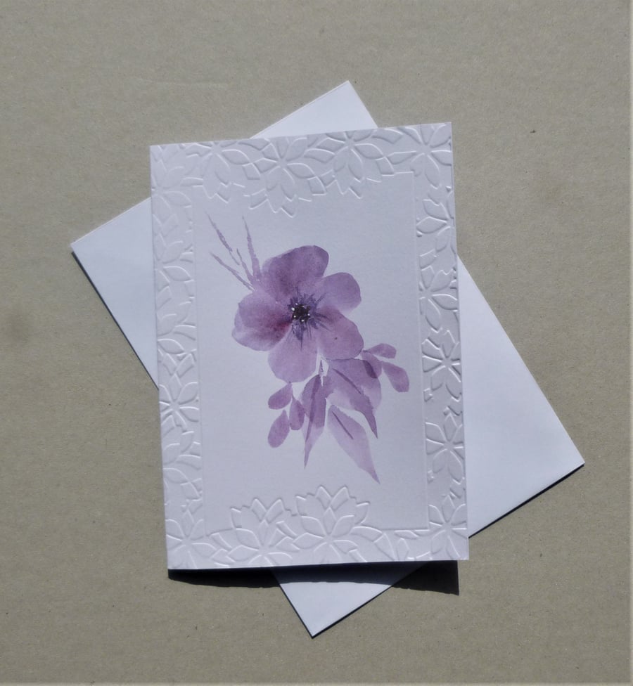 greetings card hand painted blank card ( ref F 471.A1 )