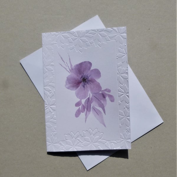 greetings card hand painted blank card ( ref F 471.A1 )