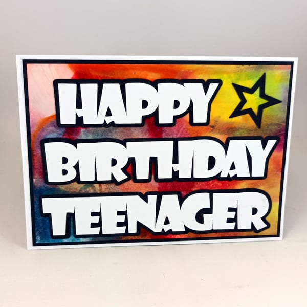Handmade Happy Birthday Teenager card