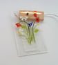Poppy and Daisy floral illuminated panel, fused glass art, gift for home.  - Image 7