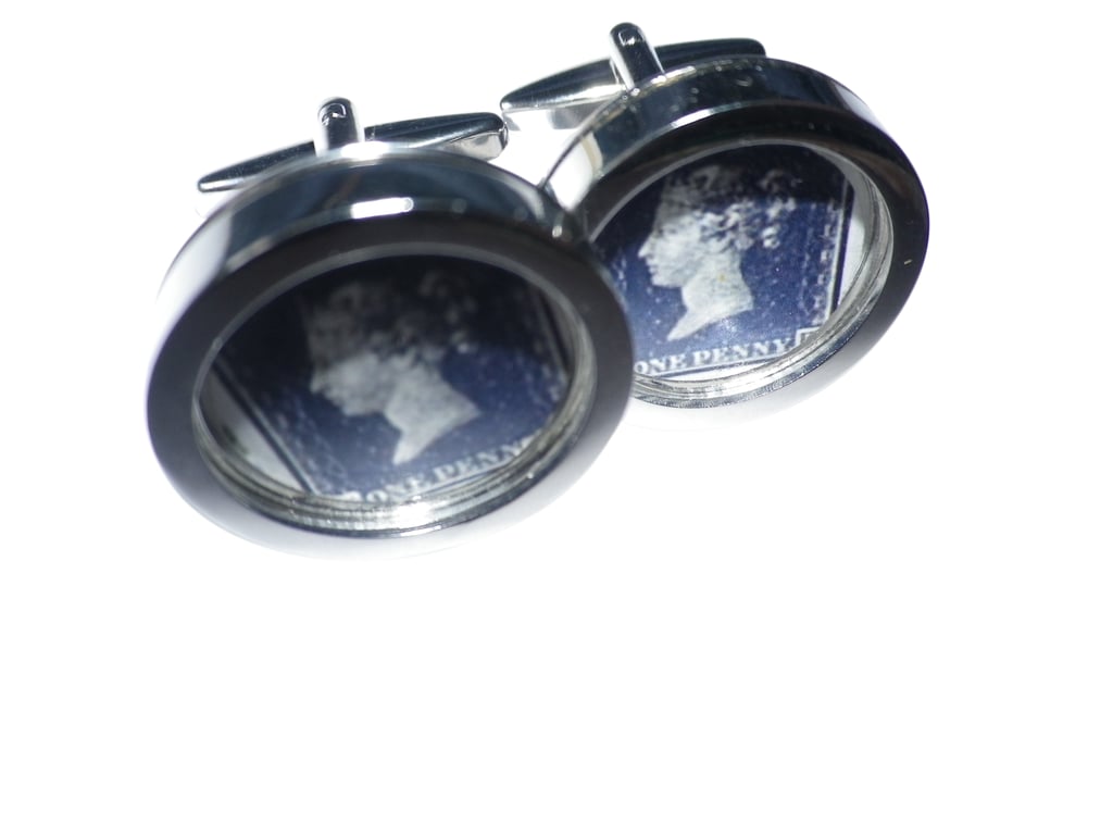  Penny Black cufflinks, free shipping, gift wrapped, digital image, Ref 1463