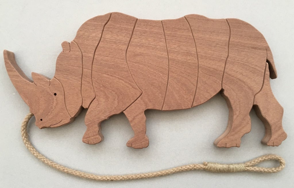 Rhinoceros Trivet in either Sapele or Tulipwood
