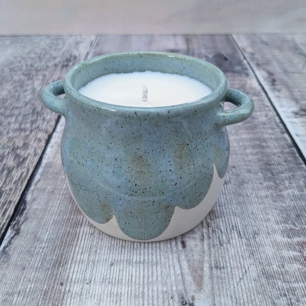 Perfectly Imperfect Soy wax ceramic candle pot