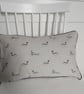 Sophie Allport Hares  Cushion Cover with Dark Grey Piping