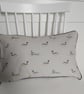 Sophie Allport Hares  Cushion with Dark Grey Piping