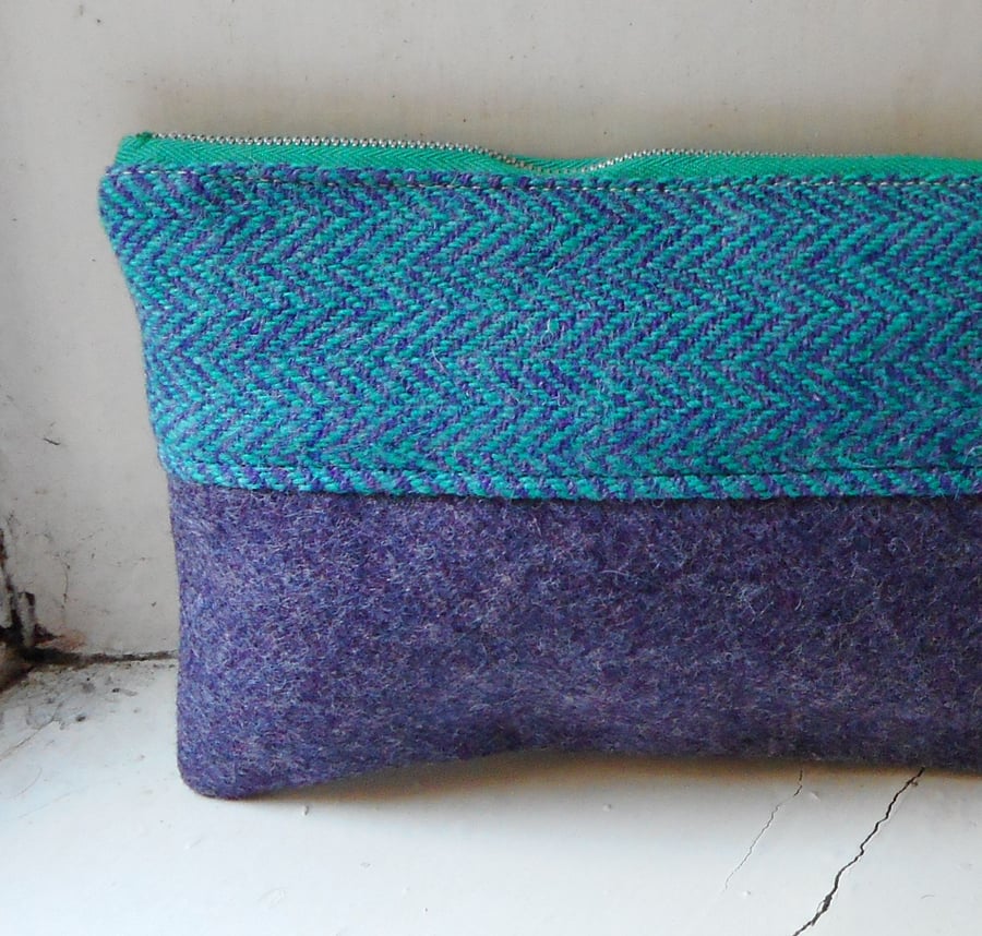 Make up or pencil case in wool fabrics - Lubnaig