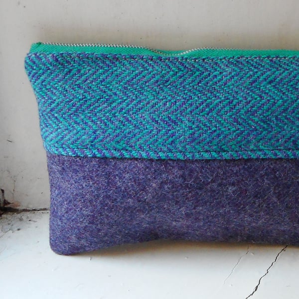 Make up or pencil case in wool fabrics - Lubnaig