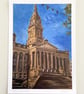 Art Print Bolton Town Hall - Lancashire - Fine Art - A5 Size (A4 also available) - Image 1