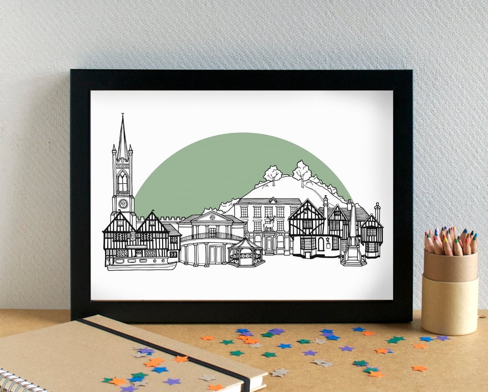 Bishop's Stortford Skyline Art Print