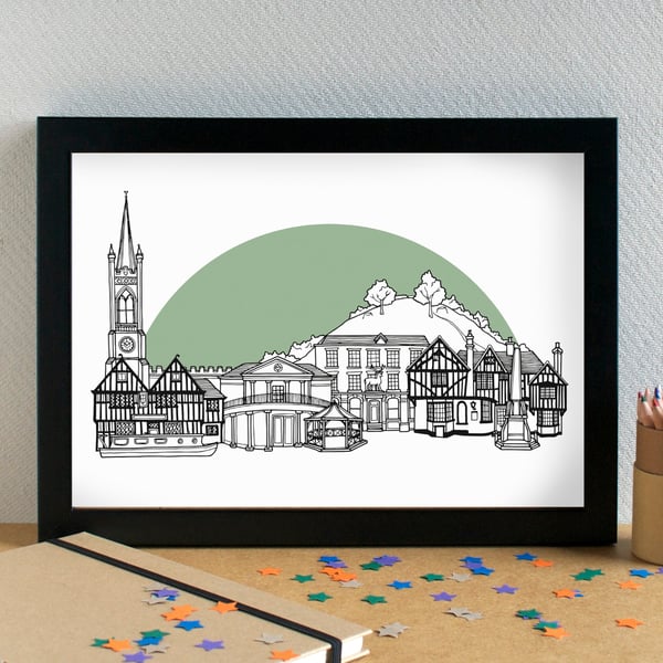 Bishop's Stortford Skyline Art Print