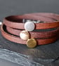 three colours - leather wrap bracelet - Image 2