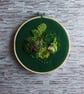 Moss embroidery handstitched home decor 