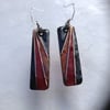 Deco style enamelled copper earrings