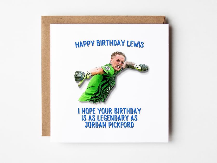 Jordan Pickford Birthday Card, Everton Birthday Card, Son Birthday Card