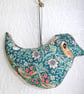 Bird Hanger Strawberry Thief Hanging Padded Decoration William Morris Green - Image 2
