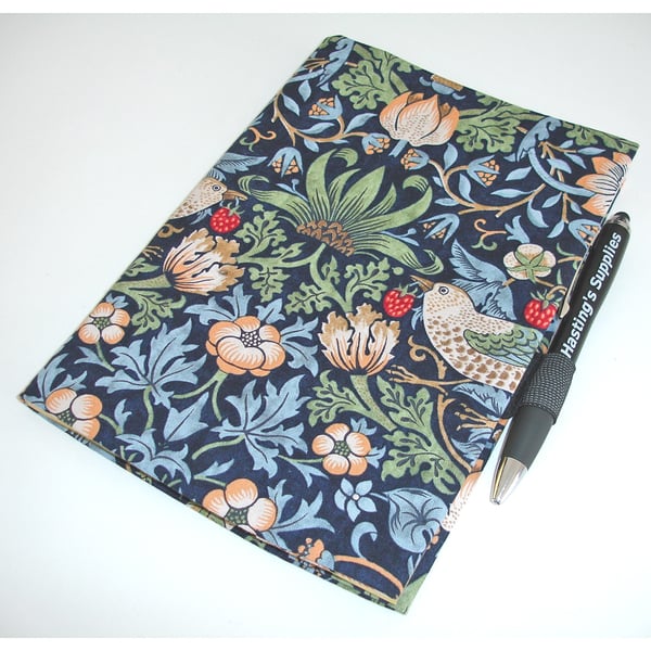 Book Cover A5 Notebook With Pen Holder William Morris The Strawberry Thief Birds