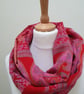 Sari silk double sided infinity scarf. Shades of burnt orange, burgundy, pink an - Image 4