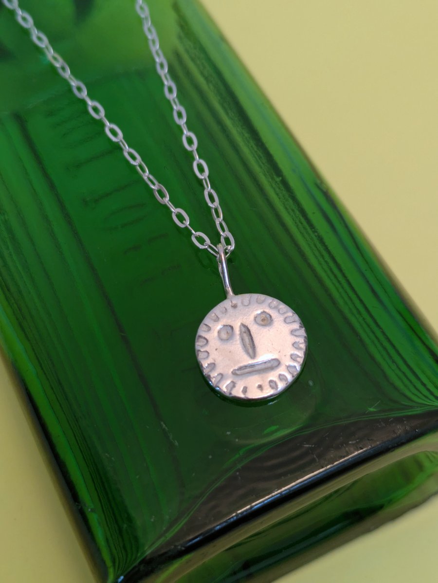 Silver folk necklace 