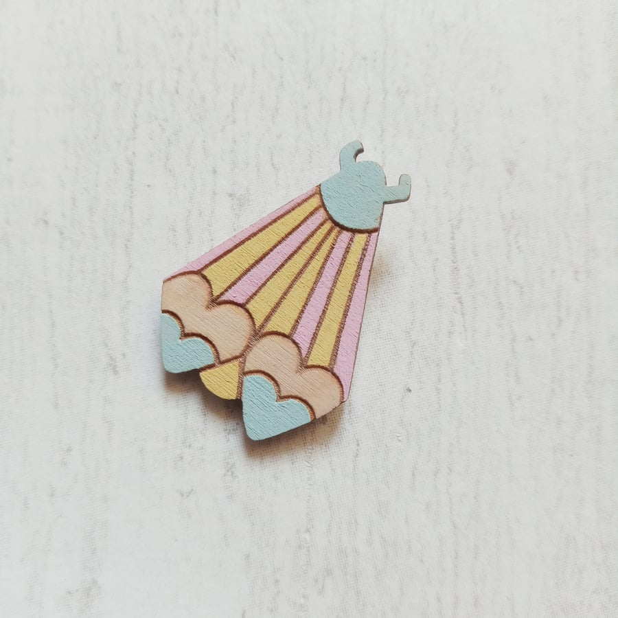 Moth Brooch, Moth Pin, Nature Pin, Wooden Insect Pin, Easter Gift