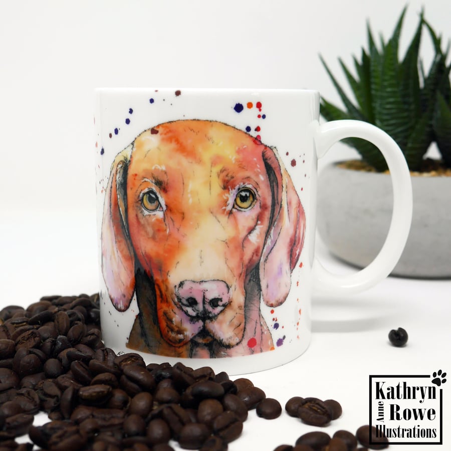 Hungarian Vizsla, Vizsla Gift, Vizsla Lovers, Vizsla Mug, Dog, Bone China Mug