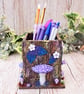 Purple Mushroom Pen Holder - Pencil Pot for Fantasy Lovers 